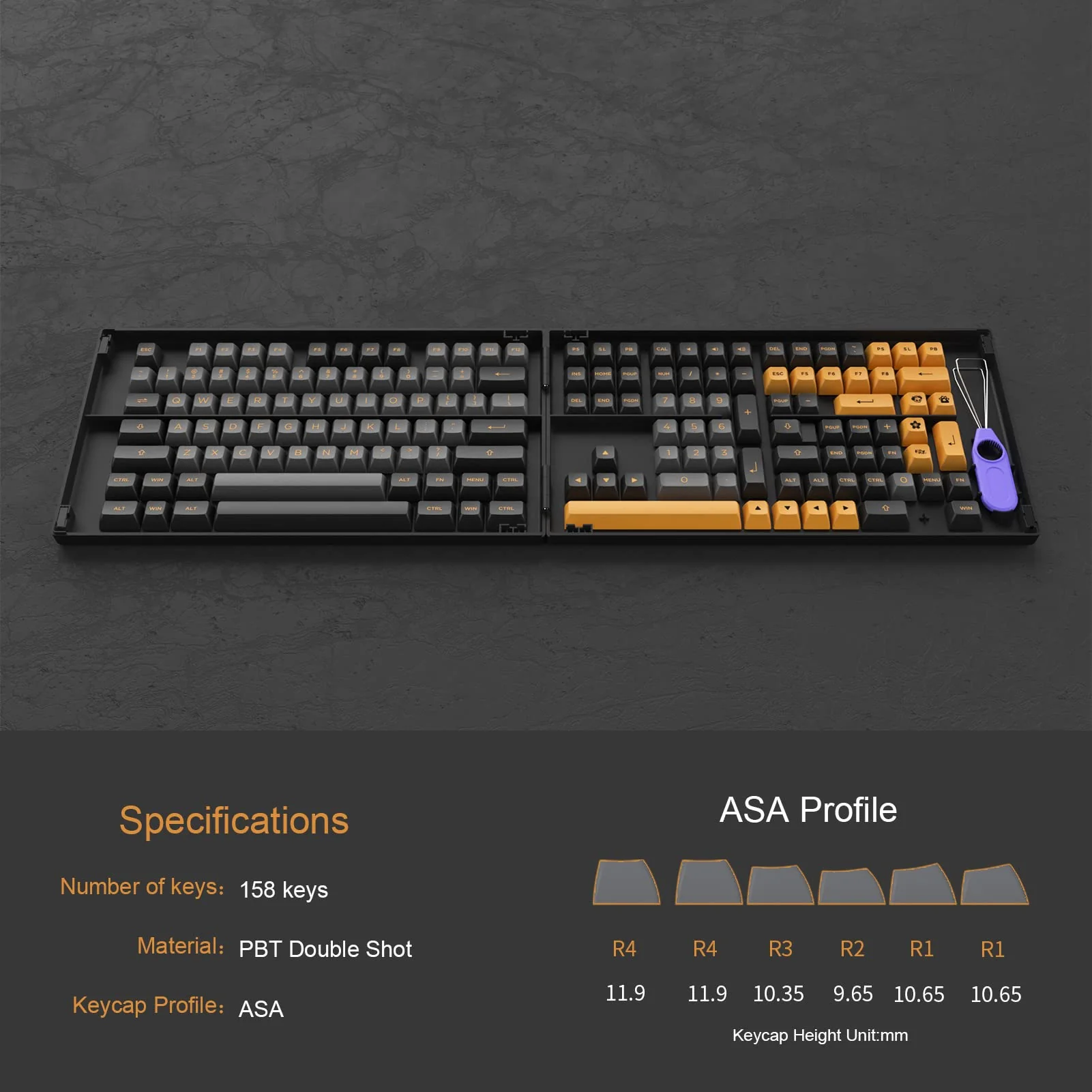 Black & Bronze Tastenkappen Set (158 Tasten) - Image 3