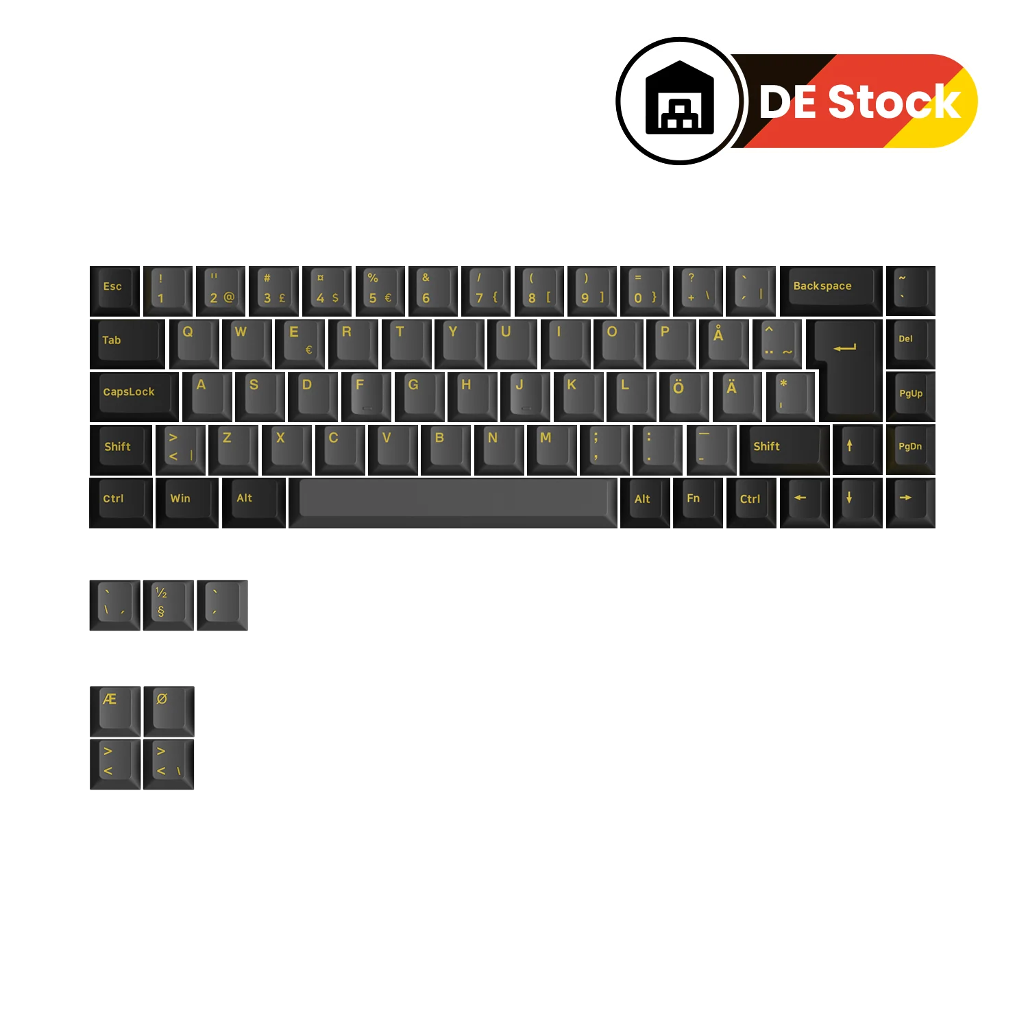 Black & Gold ISO Nordic Tastenkappen Set (76-Tasten) - Image 11