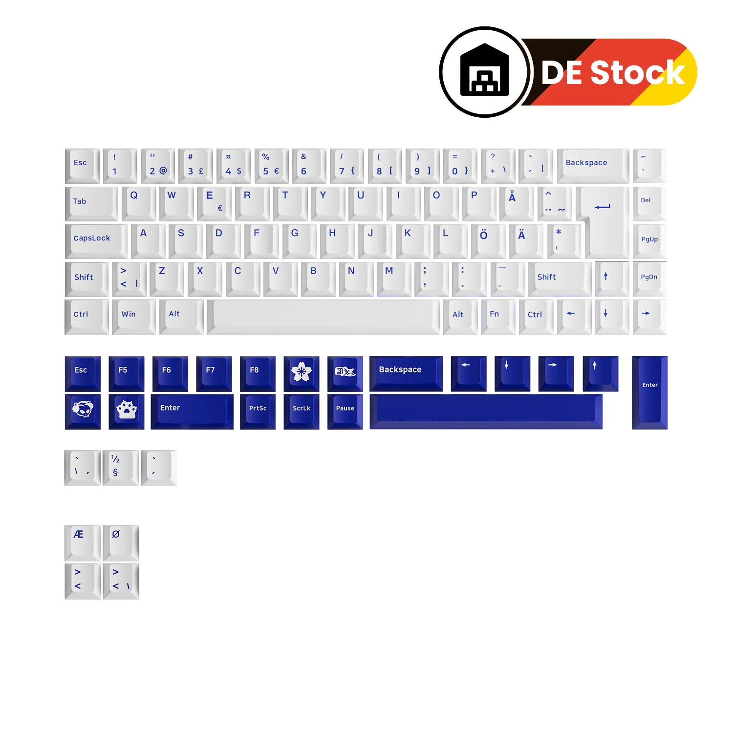 Blue on White ISO Nordic Tastenkappen Set (96-Tasten) - Image 12