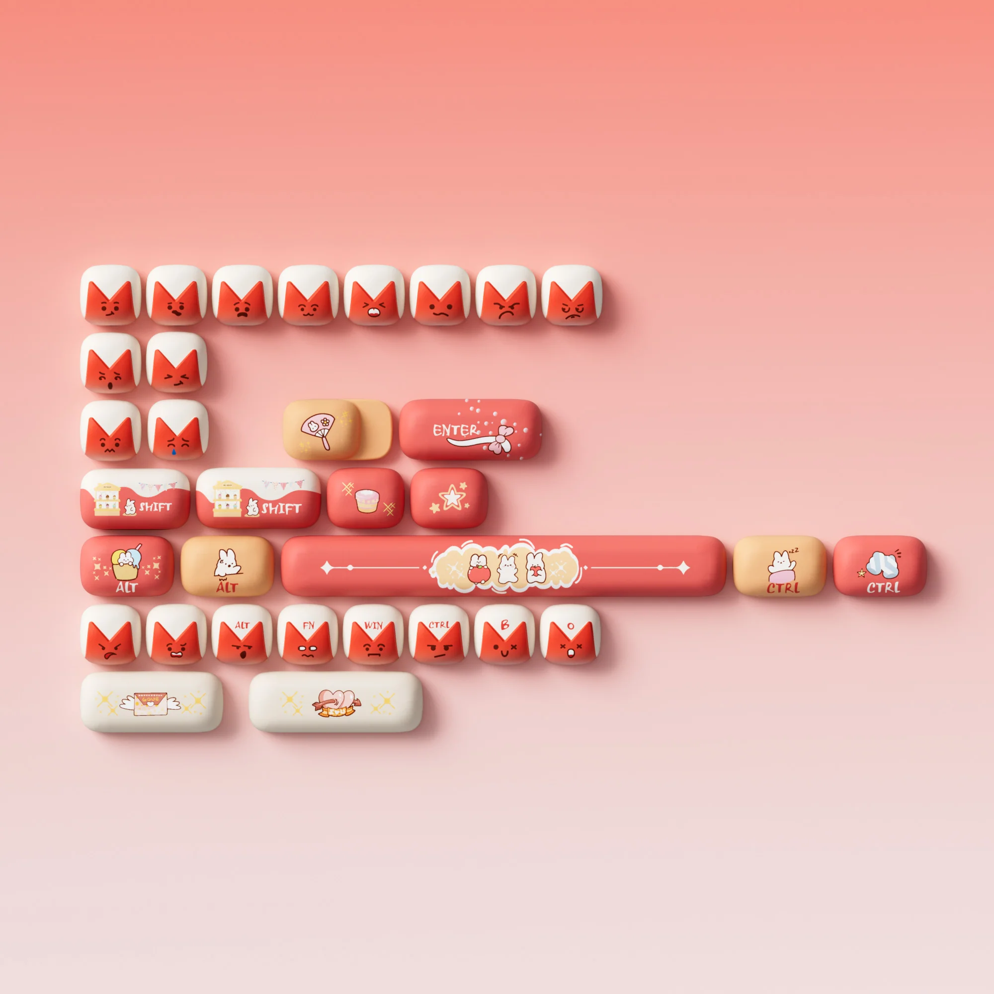 Bunny Apple Tastenkappen Set (137-Tasten) - Image 8