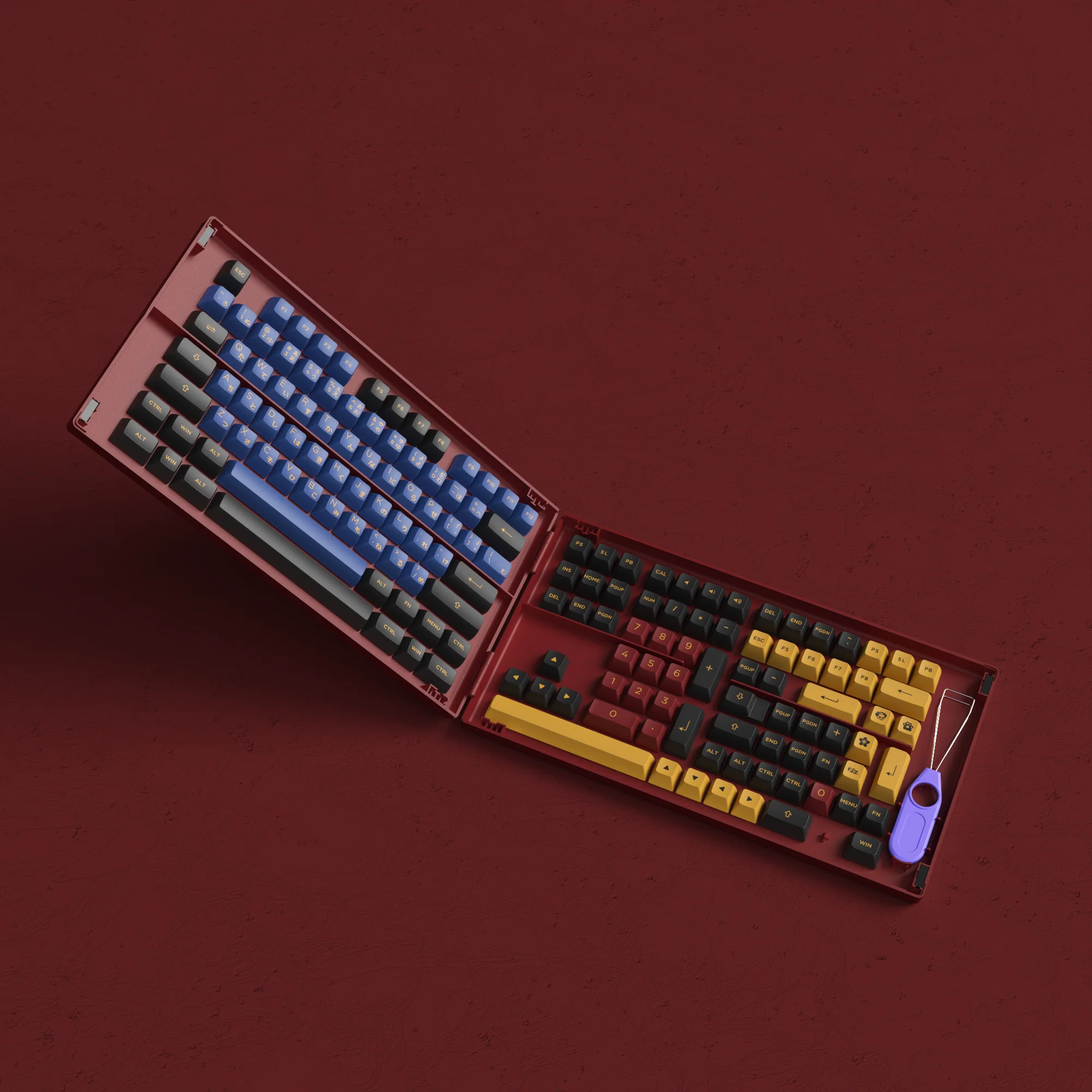 Red & Blue Samurai Tastenkappen-Set (226 Tasten) - Image 3